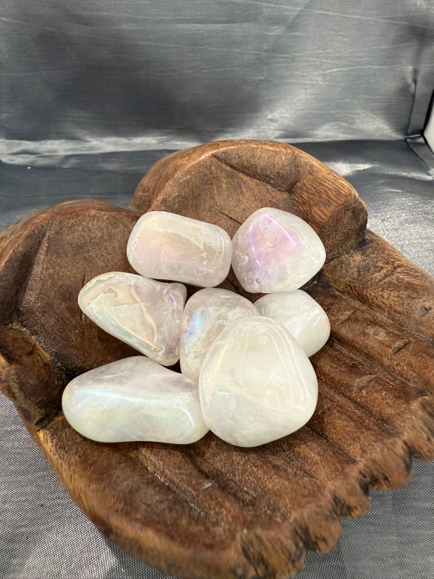 Aura Rose Quartz tumbled stone