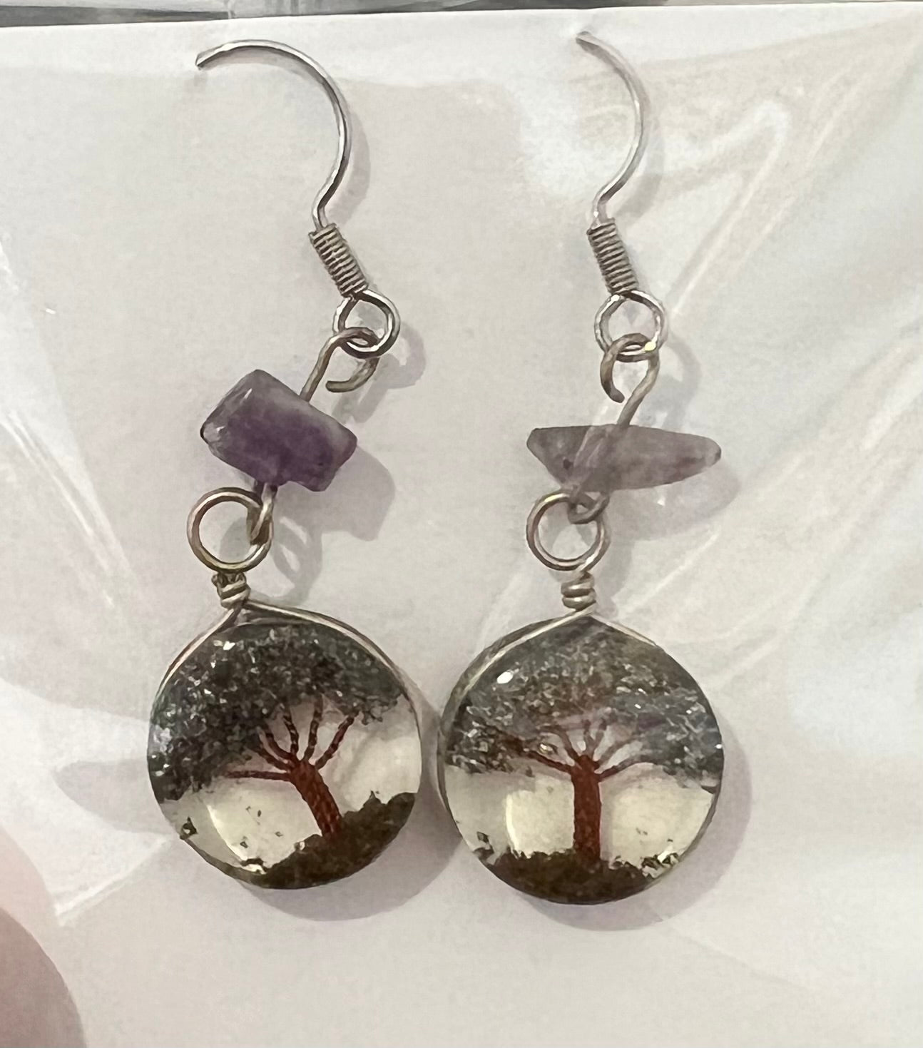Crystal tree earrings ( Organite )