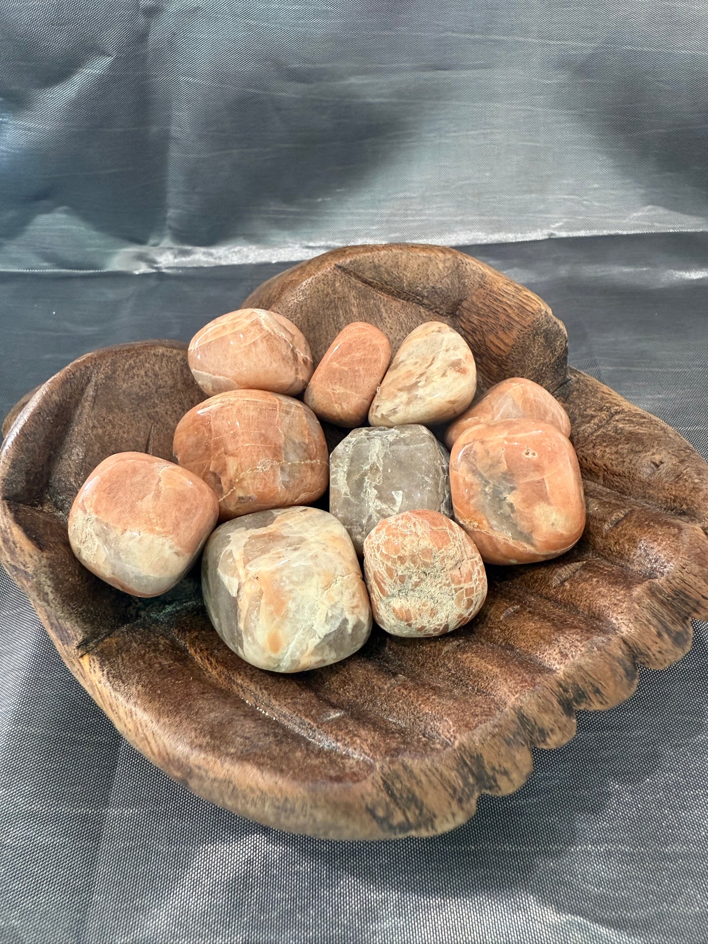 Peach moonstone tumbled stone