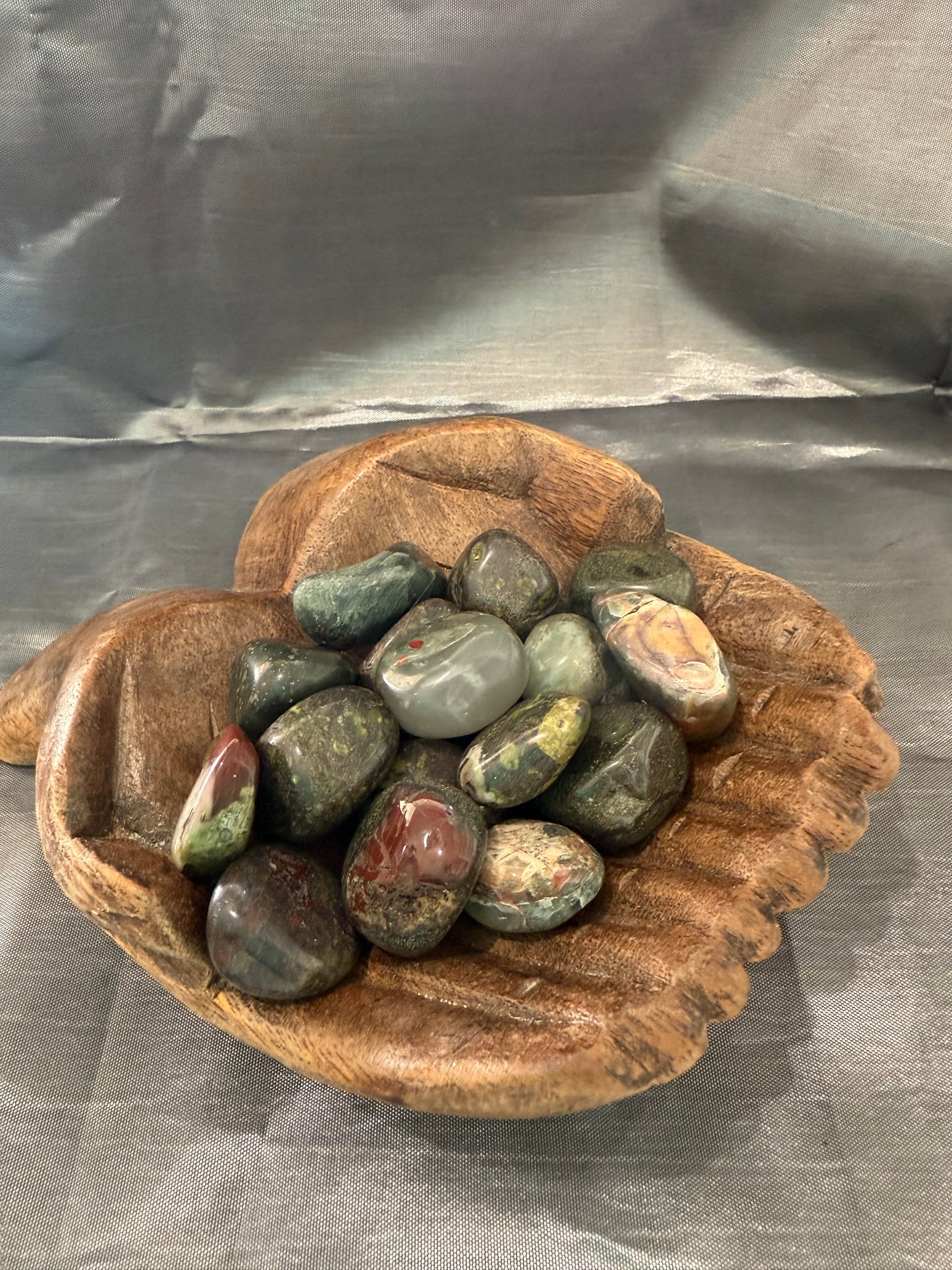 Bloodstone tumbled stone