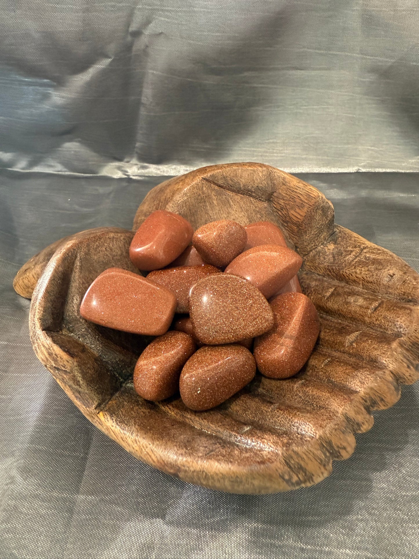 Goldstone tumbled stone