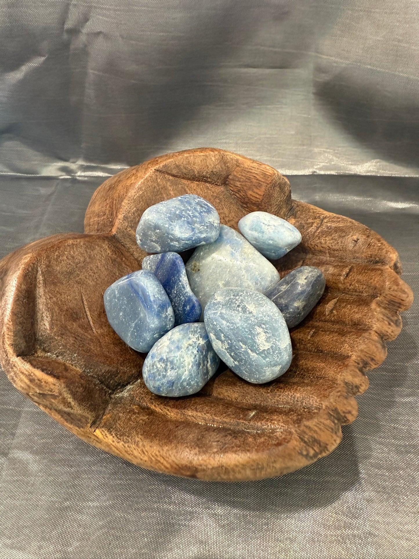 Blue Quartz tumbled stone