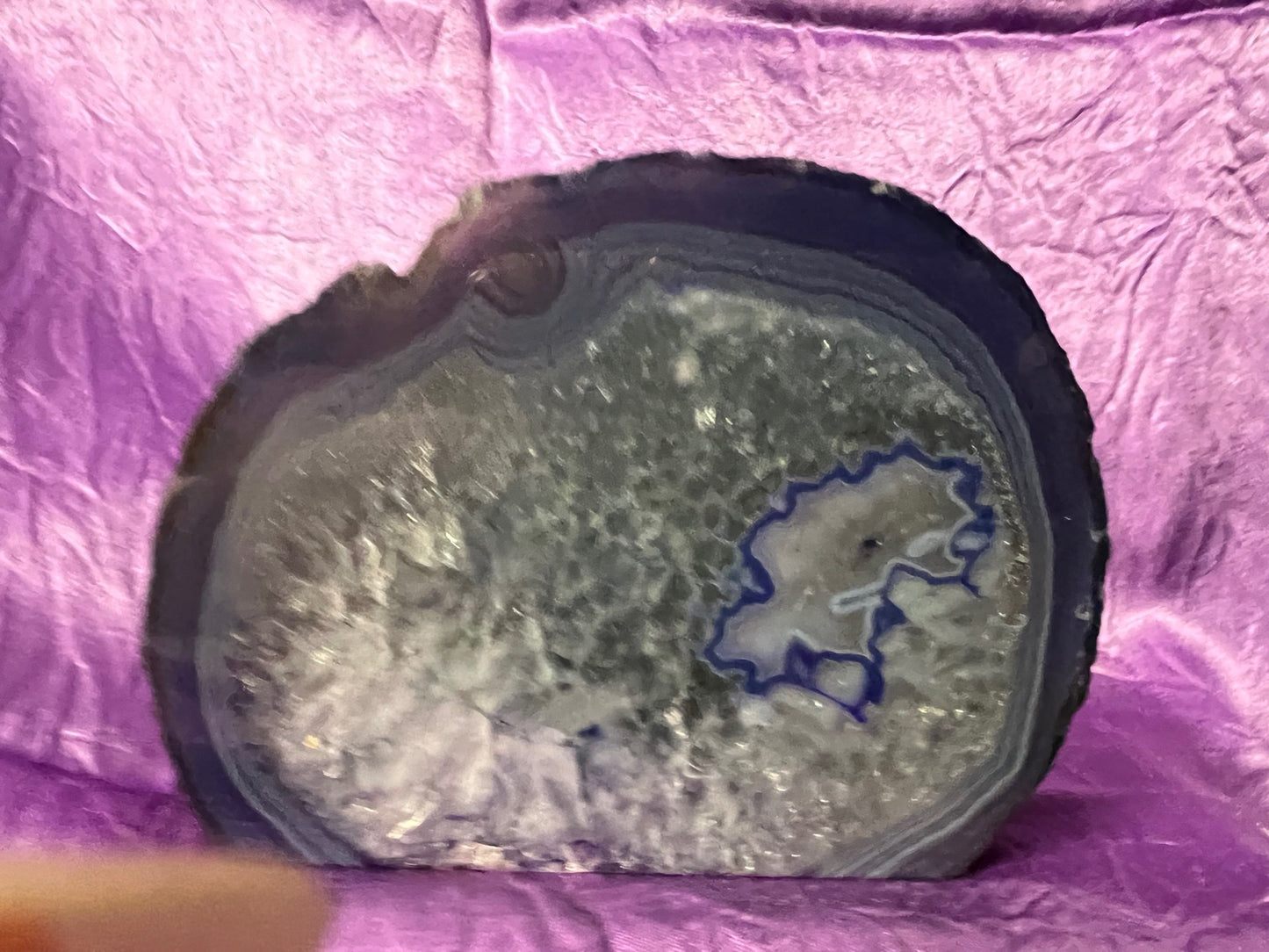 Agate slab - Purple & clear