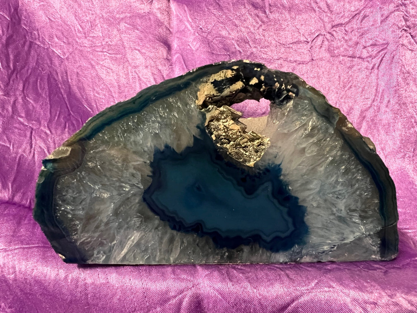 Agate Candle Holder - Blue