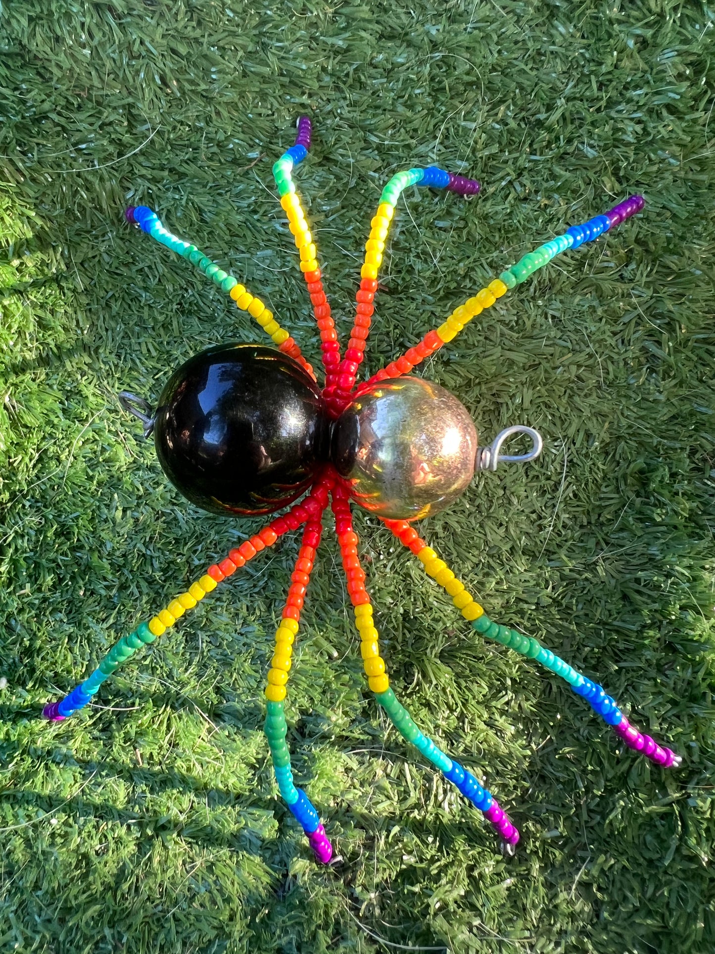 Beaded spider - rainbow large
