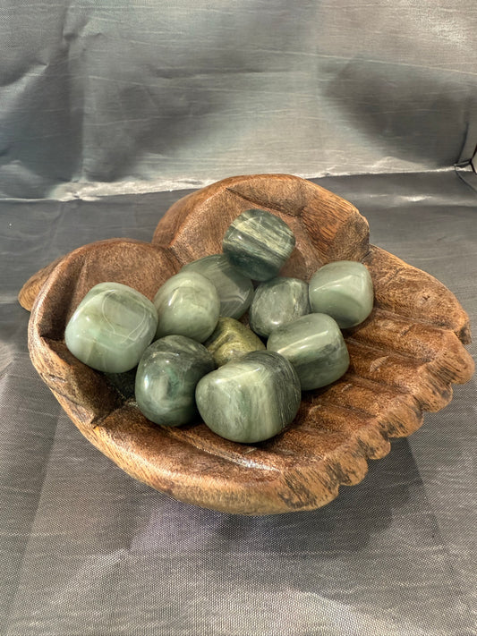 Grass Jasper tumbled stone