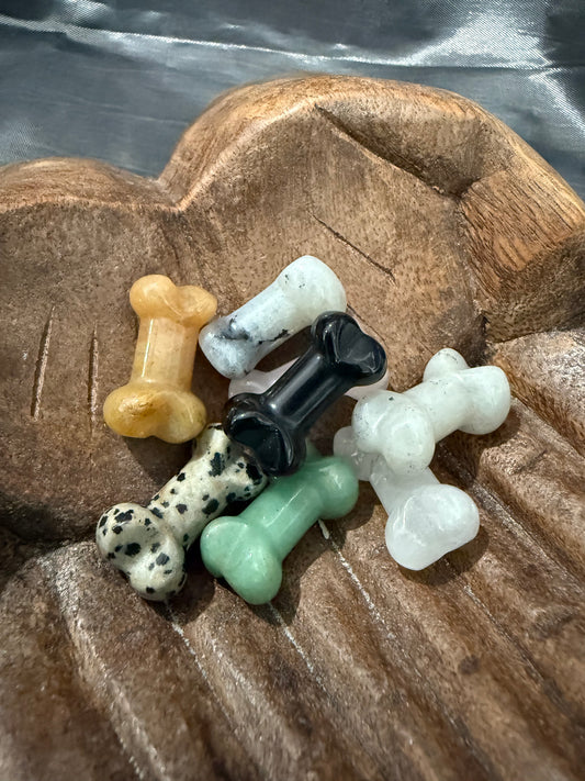 Mini gemstone bone carving