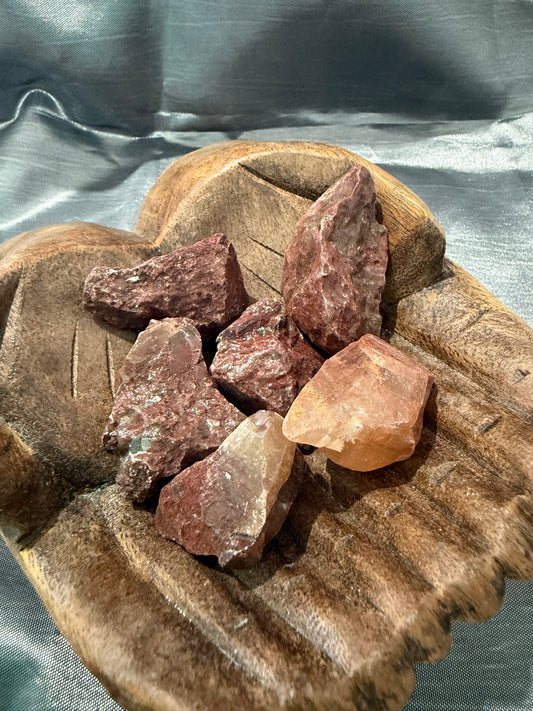 Red calcite raw stone