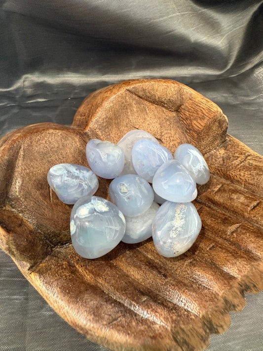 Blue Chalcedony tumbled stone