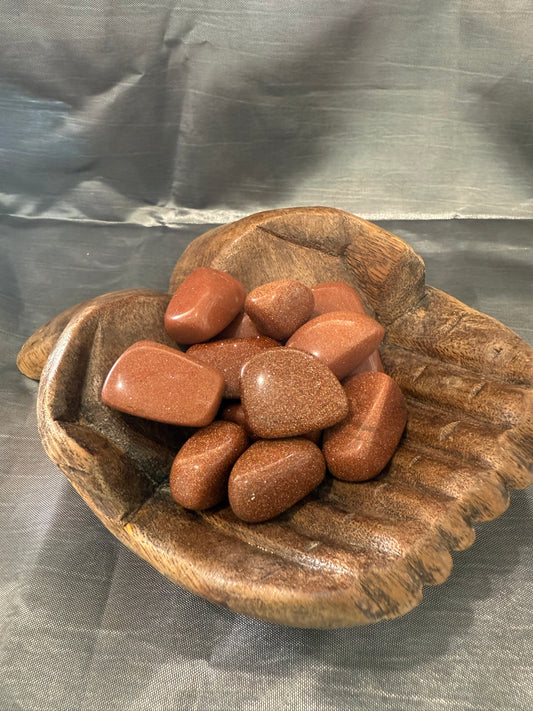 Goldstone tumbled stone