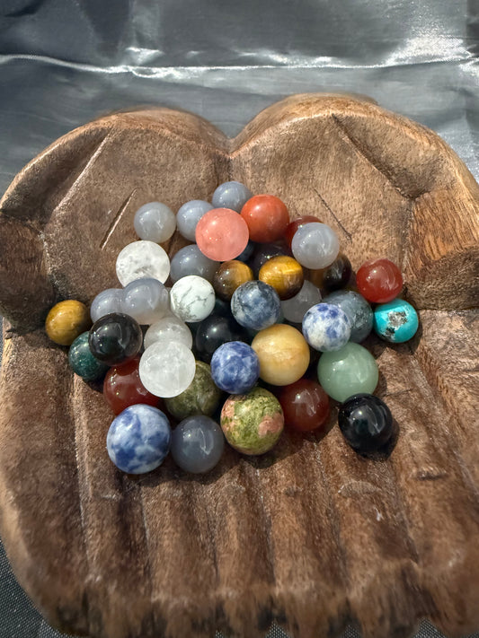 Tiny gemstone spheres