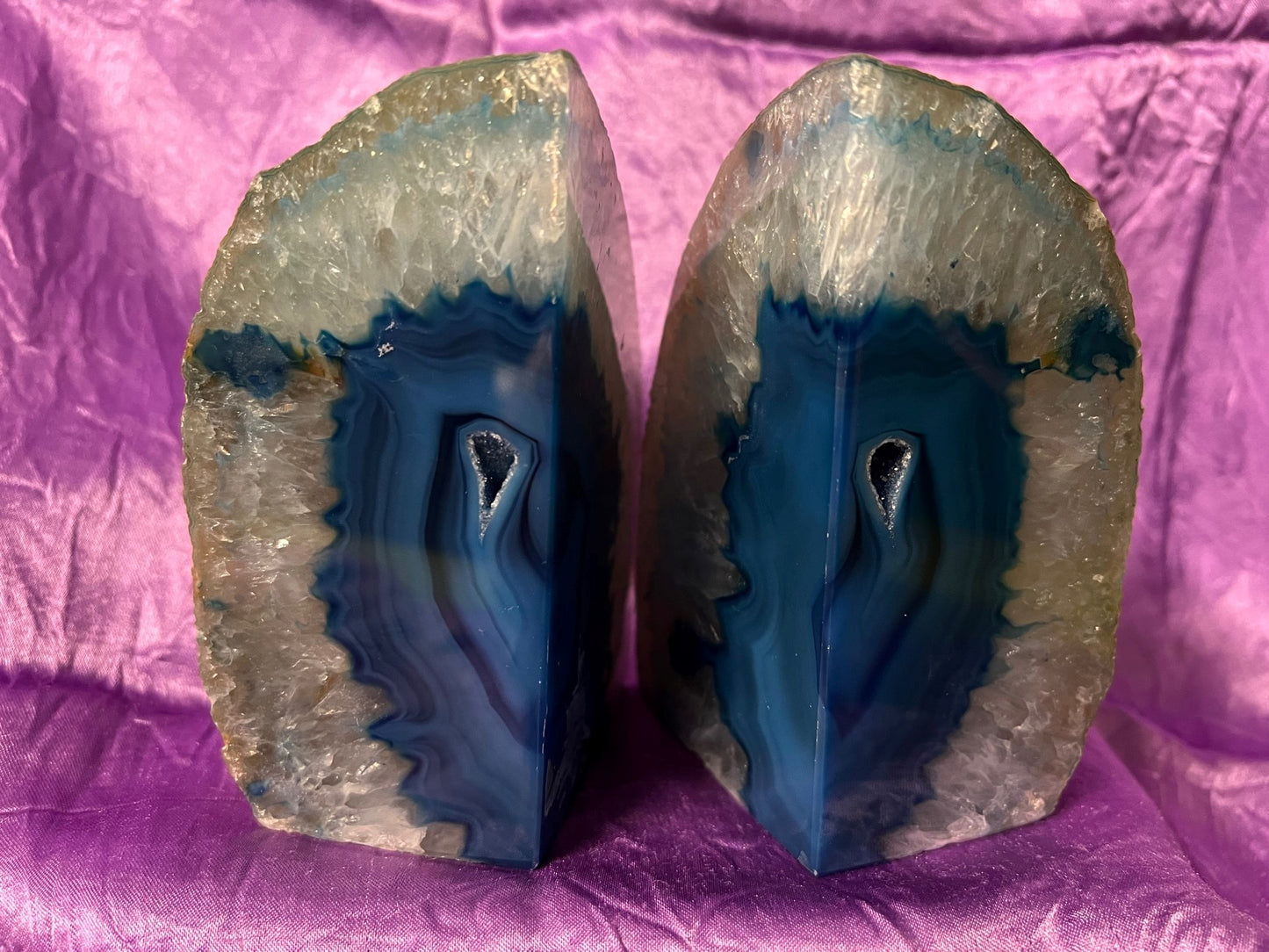 Agate Bookends  - Blue