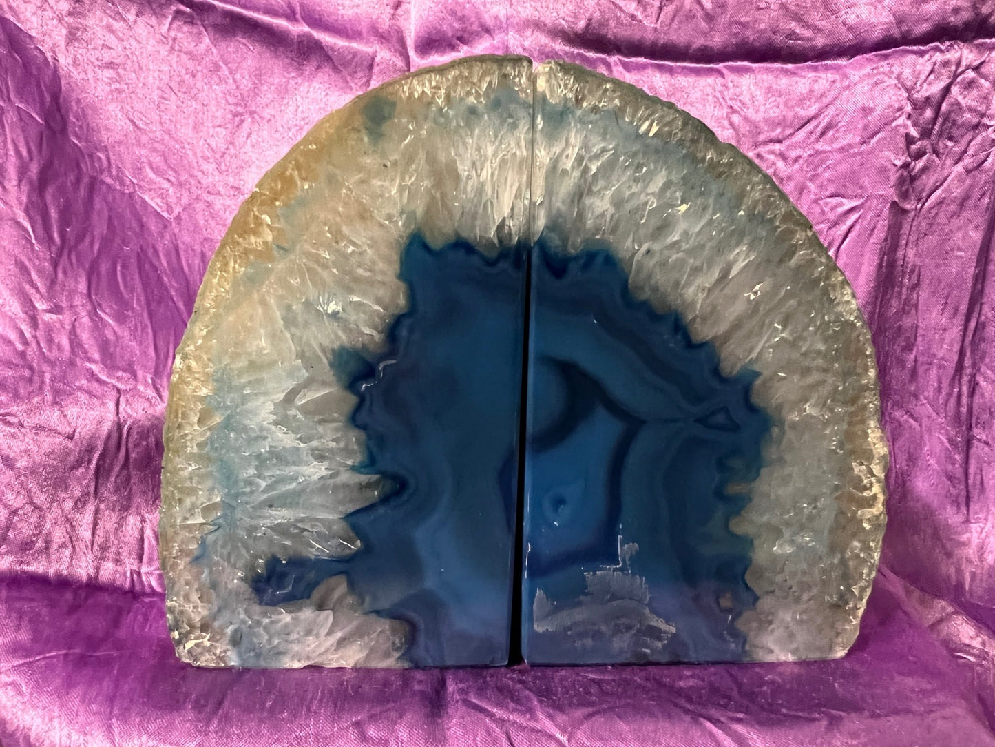 Agate Bookends  - Blue
