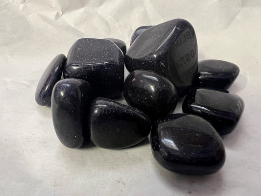 Blue Goldstone tumbles