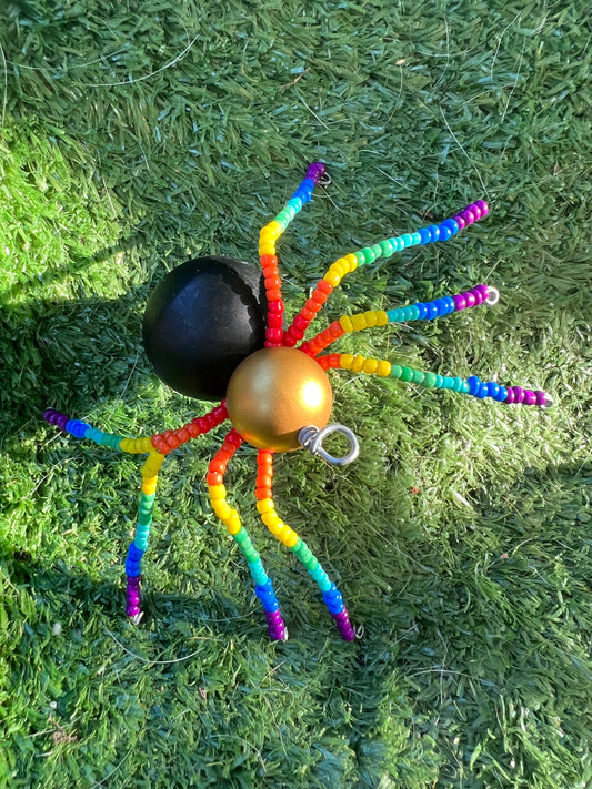 Beaded spider - rainbow