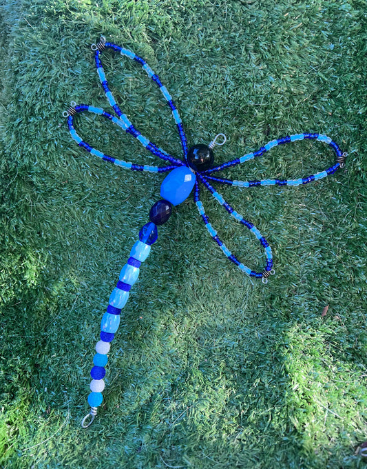 Beaded dragonfly - blue