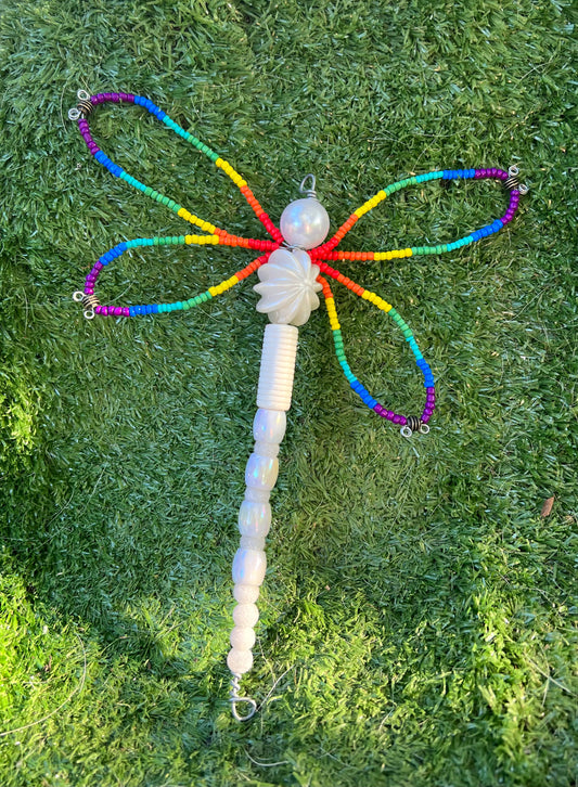 Beaded dragonfly - rainbow